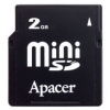 Apacer miniSecureDigital (miniSD) Memory Card 2Gb + miniSD-->SD Adapter