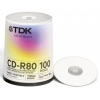 Диск TDK CD-R 700MB 52x Cake Box (100шт) Printable (t19884) CD-R80PWWCBA100-V