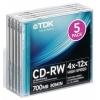 Диск TDK CD-RW 700MB 8x-12x FJC (5 шт) <T18789>
