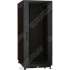 NT  BUSINESS / MGLASS 27-66 B Шкаф 19" напольный, чёрный 27U 600x600, дверь  стекло-металл (3ч)