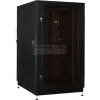 NT  BUSINESS / MGLASS 27-88 B Шкаф 19" напольный, чёрный 27U 800x800, дверь  стекло-металл (3ч)