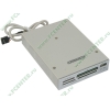 Устройство чтения карт памяти CF/MD/MMC/SDHC/MS/MS Duo/SM/xD Microsonic "All in 1 CR09s", в 3.5" отсек, доп. порт USB, серебр. (USB2.0) (oem)