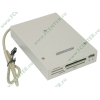 Устройство чтения карт памяти CF/MD/MMC/SDHC/MS/MS Duo/SM/xD Microsonic "All in 1 CR09w", в 3.5" отсек, доп. порт USB, белый (USB2.0) (oem)