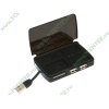 Устройство чтения карт памяти MMC/SDHC/microSD/MS/M2/xD ORIENT "BA-200", внешн., доп. 2 порта USB2.0, черный (USB2.0) (ret)