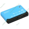 Устройство чтения карт памяти CF/MD/SDHC/miniSD/microSD/MMCmicro/MS/xD ORIENT "CR-02BR", внешн., голубой (USB2.0) (ret)
