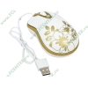 "Мышь" A4Tech "G-Cube Golden Sunrise Mini G-Laser Mouse GLA-6SR" лазерн., 3кн.+скр., белый, с рисунком (USB) (ret)