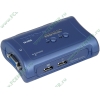 Переключатель KVM на 2 ПК TRENDnet "TK-207K" монитор (D-Sub), клавиатура (USB), мышь (USB) + комплект кабелей (1.2м) 