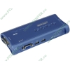 Переключатель KVM на 4 ПК TRENDnet "TK-407K" монитор (D-Sub), клавиатура (USB), мышь (USB) + комплект кабелей (1.8м) 
