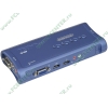 Переключатель KVM на 4 ПК TRENDnet "TK-409K" монитор (D-Sub), клавиатура (USB), мышь (USB), микрофон, колонки) + комплект кабелей (1.8м) 