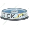 Диск CD-R 700МБ 52x TDK "CD-R80CBA10" пласт.коробка, на шпинделе (10шт./уп.) 