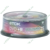 Диск DVD+R 4.7ГБ 1-16x TDK "DVD+R47PWWCBED25" Extra Matt Photo Printable, пласт.коробка, на шпинделе (25шт./уп.) 