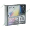 Диск DVD+R 4.7ГБ 1-16x TDK "Extra Fine Matt Printon DVD+R47PWWSCED5" Slim (5шт./уп.) 