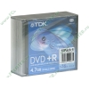 Диск DVD+R 4.7ГБ 16x TDK "DVD+R47SCED10" Slim (10шт./уп.) 