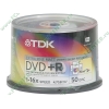 Диск DVD+R 4.7ГБ 16x TDK "DVD+R47PWWCBED50" Extra Fine Matt Photo Printable, пласт.коробка, на шпинделе (50шт./уп.) 