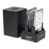 Мобил рек ViPower VPA-25218RIL-0-E, 2x2.5"SATA,алюм,черн,SATA,eSATA,USB2.0, RAID, Вн.мод