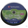 Диски CD-RW 80min 700Mb Verbatim 12x  10 шт  Cake Box  43480