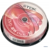 Диски DVD-RW 4.7Gb TDK 4x  10 шт  Cake Box (t19525)