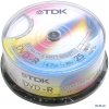 Диски DVD-R 4.7Gb TDK 16x  25 шт  Cake Box  Printable (DVD-R47PWWCBED25)