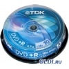 Диски DVD+R 4.7Gb TDK 16x  10 шт  Cake Box (t19442)