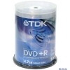 Диски DVD+R 4.7Gb TDK 16x  100 шт  Cake Box  Printable (DVD+R47PWWCBED100)
