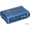 KВM коммутатор Trendnet TK-209K 2-портовый USB-переключатель клавиатура/видео/мышь с аудио
