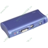 Переключатель KVM на 2 ПК TRENDnet "TK-204UK" (монитор DVI, 2xUSB, микрофон, колонки) + 2 кабеля KVM (1.2м) + 2 кабеля USB A->B (1.2м) 