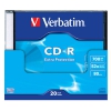Диск CD-R Verbatim 700Mb 52x Slim case (20шт) (43348)