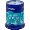 Диск CD-R Verbatim 700Mb 52x Cake Box (100шт) (43430) (мин.кол.4)