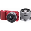 Фотоаппарат Sony NEX-3DR красный, двойной  набор с объективами 16mm F2.8 и 18-55mm zoom  (NEX3DR.CEE2)