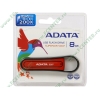 Накопитель USB flash 8ГБ A-DATA "AS007-8G-RRD", черно-красный (USB2.0) 