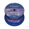 Диски DVD+R 8.5Gb Verbatim 8x  50 шт  Cake box  Dual Layer   (43758)