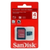 Карта памяти MicroSDHC 4Gb SanDisk Class4 + SD Adapter (SDSDQB-004G-B35)