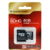 Карта памяти MicroSDHC 8GB Silicon Power Class10 + 2 Adapter (SP008GBSTH010V30)
