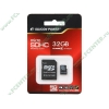 Карта памяти 32ГБ Silicon Power "SP032GBSTH004V10-SP" Micro SecureDigital Card HC Class4 + адаптер 