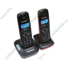 Радиотелефон Panasonic "KX-TG1612RU3", DECT, с опред.номера, черно-серый + доп.трубка, черно-красный 