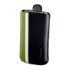 Чехол Hama H-107113 iPhone 4, тонкая кожа, черный/зеленый