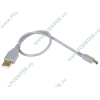 Кабель USB2.0 соединительный USB A-miniB Flextron "CU2-AMMB-0.25-01-P2", медь 28+24AWG, позолоченные контакты (0.25м) 