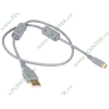 Кабель USB2.0 соединительный USB A-microB Flextron "CU2-AMUM-0.5-01-P2", медь 28+24AWG, позолоченные контакты, с ферритовыми кольцами (0.5м) 