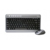 Клавиатура + мышь A4 V-Track 7300N клав:черный/серый мышь:серый/черный USB беспроводная