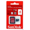 Карта памяти MicroSDHC 4Gb SanDisk Class4 + SD Adapter (SDSDQM-004G-B35A)
