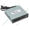 Устройство чтения карт памяти CF/MD/MMC/SD/microSD/MS/xD 3Q "CRI003-B", в 3.5" отсек, доп. порт USB, черный (USB2.0) (oem)