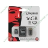Карта памяти 16ГБ Kingston "MBLY4G2/16GB" Micro SecureDigital Card HC Class4 + адаптер + адаптер USB 