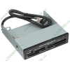 Устройство чтения карт памяти CF/MD/MMC/SD/microSD/MS/M2/xD 3Q "CRI010-B", в 3.5" отсек, доп. порт USB, черный (USB2.0) (oem)
