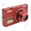 Nikon CoolPix S6200 <Red> (16Mpx, 25-250mm, 10x, F3.2-5.8, JPG,SDXC, 2.7", USB2.0, AV,HDMI, Li-Ion)