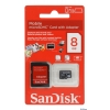 Карта памяти MicroSDHC 8Gb SanDisk Class4 + SD Adapter (SDSDQM-008G-B35A)