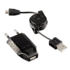 Зарядное устройство Picco для USB-устройств + кабель Roll-Up USB - micro USB (m-m), 230В, черный, Hama     [ObG] (H-104824)
