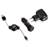 Набор зарядных устройств Rubber USB/micro USB, сетевое+автомобильное, черный, Hama     [ObG] (H-106641)