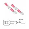 Коннектор для кабеля, 6.3 мм, 5 шт, красный, Hama     [ObR] (H-42692)