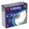 CD-R Verbatim  700МБ, 80 мин., 52x, 10шт., Slim Case, DL, записываемый компакт-диск (VER-43415)