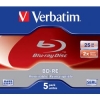 Blu-Ray Verbatim  25Gb, 2x, 1шт., Jewel Case, (43615), перезаписываемый Blu-Ray диск (BD-RE25J001/VER)
